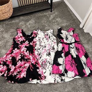 Julian Taylor Floral Dress Trio - Pink, Black, White
Offer as a bundle.